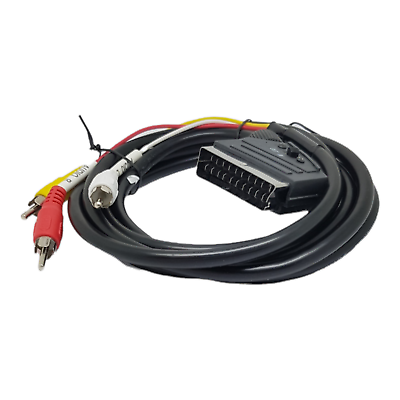 2M Metre Scart to 3x Phono RCA AV Cable IN OUT Switchable