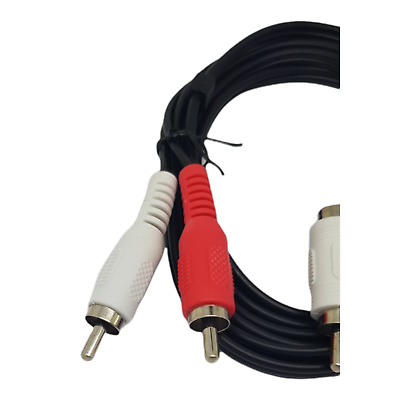 1M Metre TWIN 2 x RCA Phono PLUG to PLUG Stackable Y Splitter Lead CABLE 2 Way