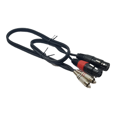 Twin XLR Female to Twin Phono Cable Lead Plug Audio