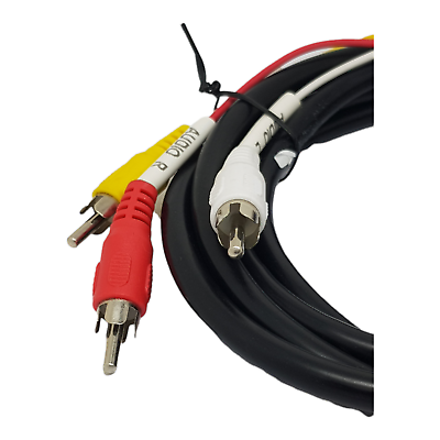 2M Metre Scart to 3x Phono RCA AV Cable IN OUT Switchable