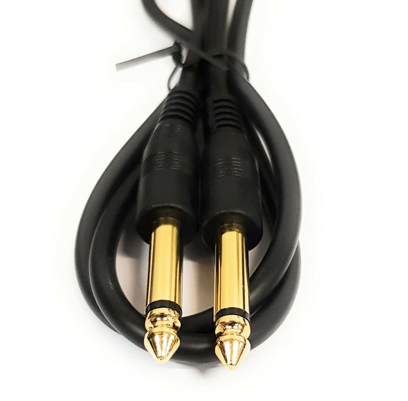 5m 6.35mm GOLD Mono Jack to Plug 6.3mm Guitar Keyboard Amp Lead 1/4 Cable Electric
