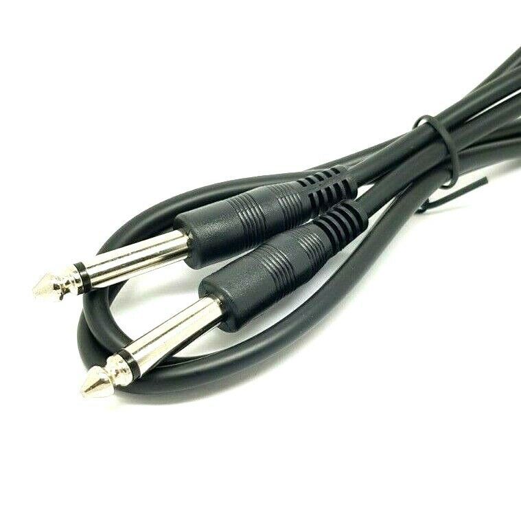 2m Guitar Amp Lead Cable 6.35mm Nickel Mono Jack Plug 6.3mm Keyboard 1/4