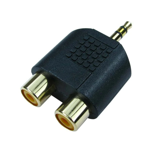 Stereo Mini Headphone 3.5 mm Jack Plug to TWIN 2 RCA PHONO Sockets Audio Adapter