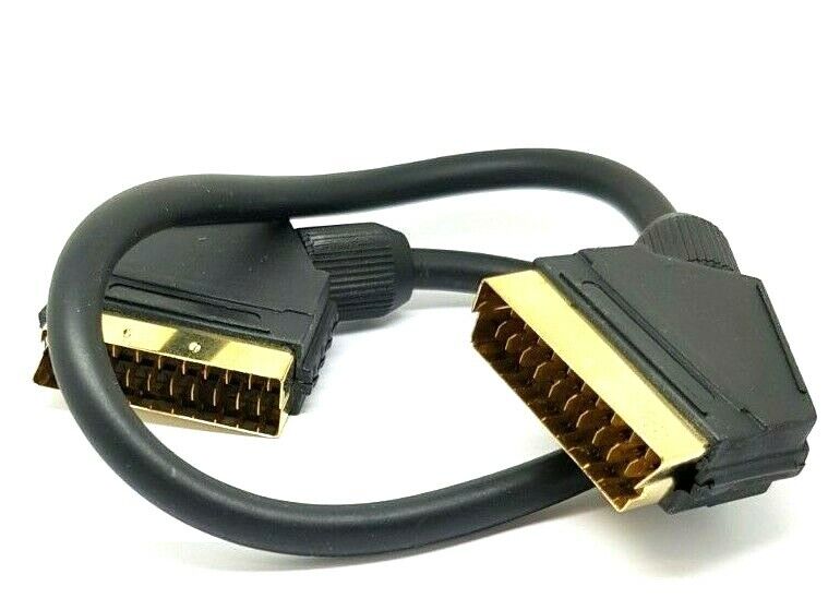 0.5m Scart Cable Lead 21 Lead Pin Gold Video TV VCR DVD