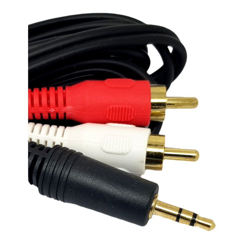 3m 3.5mm Jack Phono RCA Cable to 2 Male RCA Phono Cable