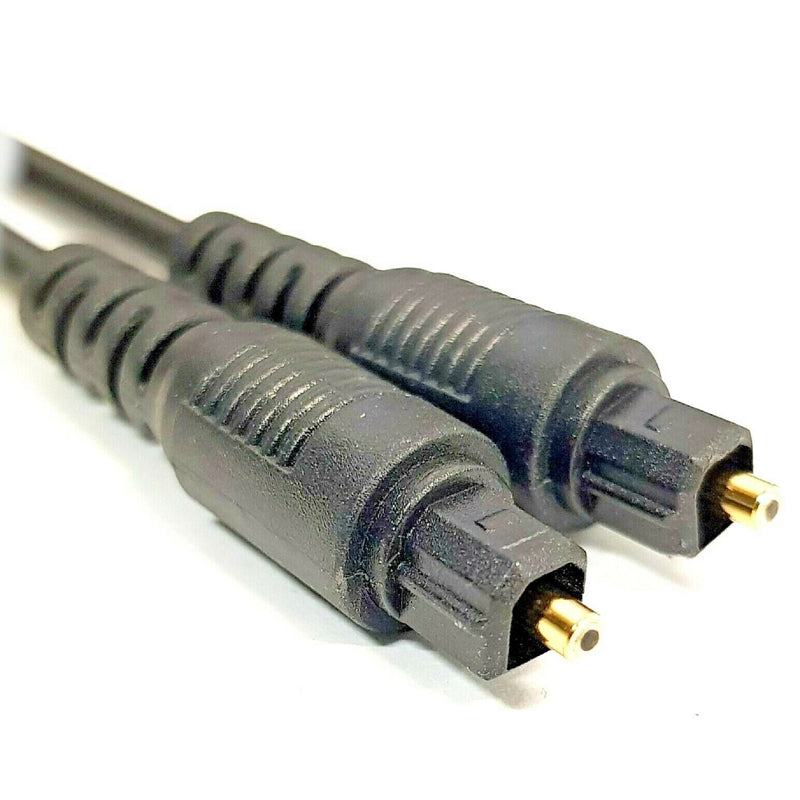2M Metre Short Digital Fibre Optical Audio Toslink SPDIF Gold Cable Lead Plug