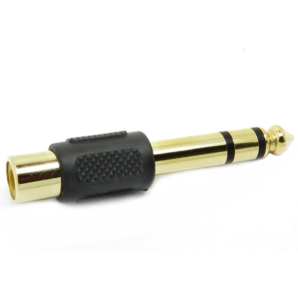 6.35mm ¼” Stereo Male Plug to RCA PHONO Female Adapter