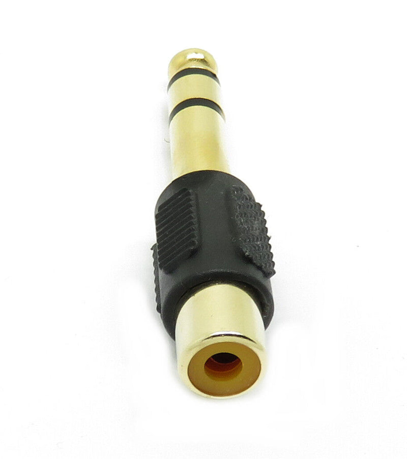 6.35mm ¼” Stereo Male Plug to RCA PHONO Female Adapter