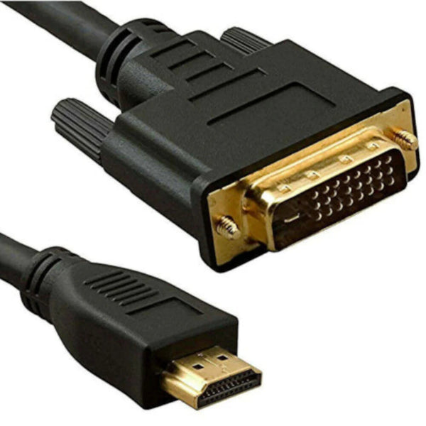 1m DVI to HDMI Digital Cable Lead PC LCD HD TV 6ft GOLD 24 + 1 Pin