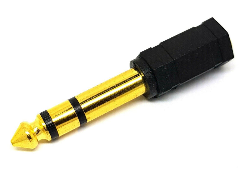 3.5mm Jack to 6.35mm Stereo Headphone Adaptor Connector Converter 6.3mm GOLD 1/4