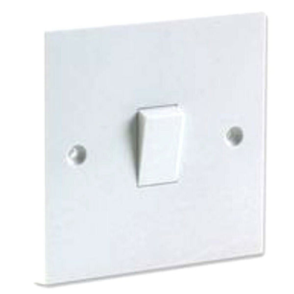 Single Light Switch 1 Way Electric  Box 1 Gang Electrical Wall 10 amp White