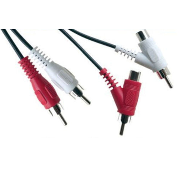 2M Metre TWIN 2 x RCA Phono PLUG to PLUG Stackable Y Splitter Lead CABLE 2 Way