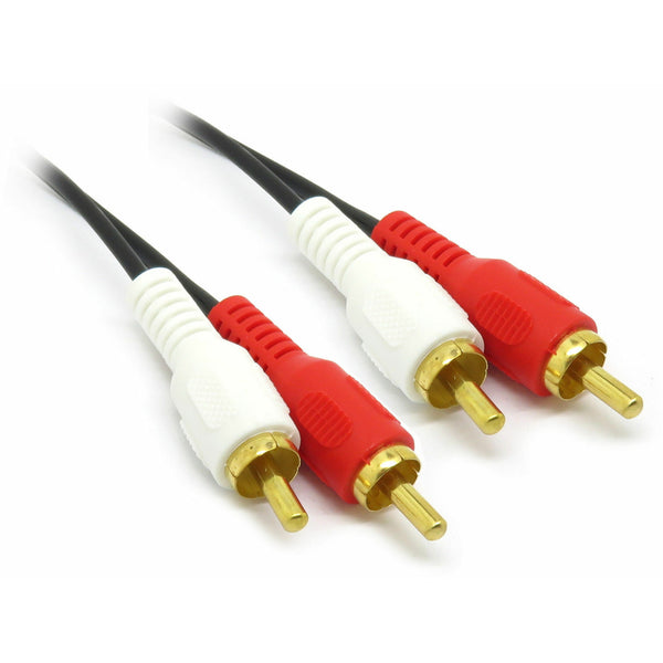 3m Twin Phono RCA Cable Speaker Amp Lead Male To Male Plug RED WHITE GOLD