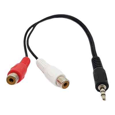 0.2m 3.5mm Stereo Jack Plug to Twin Phono Sockets Adapter Cable 0.2m 20cm