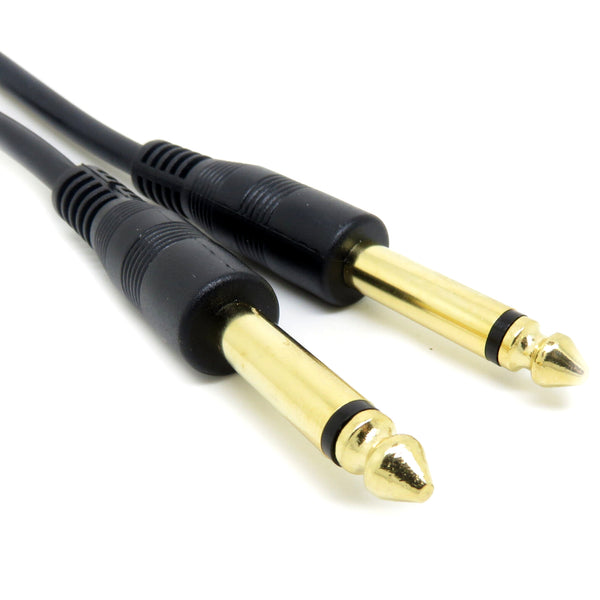 1m 6.35mm GOLD Mono Jack to Plug 6.3mm Guitar Keyboard Amp Lead 1/4 Cable Electric