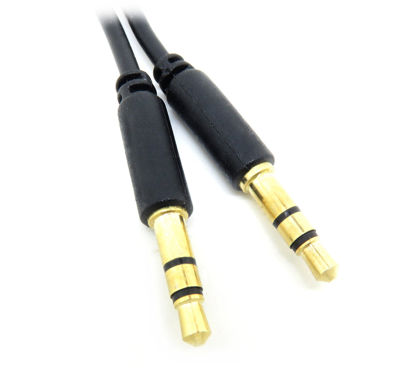 0.5m Slimline PRO 3.5mm Jack to Stereo Audio Cable Lead GOLD Short Slim Shielded