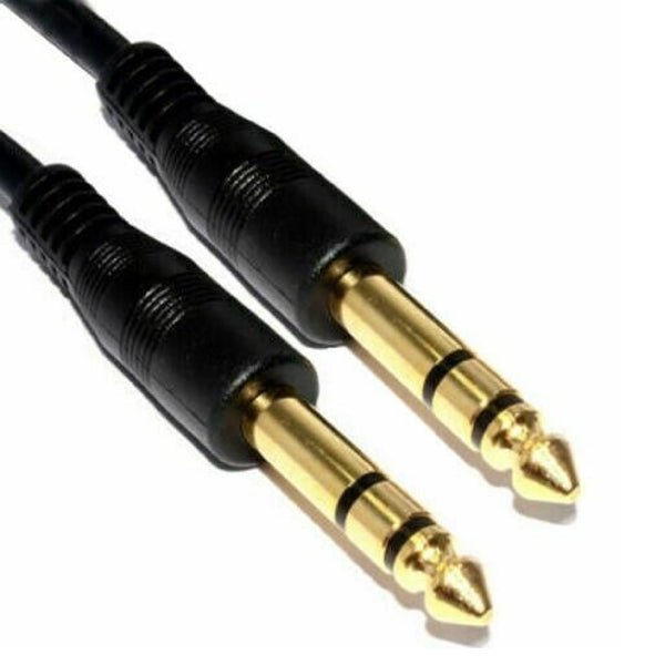 2m 6.35mm Stereo Jack to Jack Cable 1/4" 6.3mm Lead