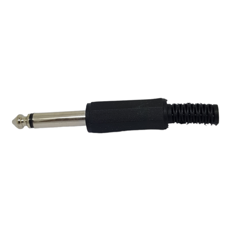 6.35mm Mono Jack Plug Connector 1/4 Inch 6.35 mm Black Strain Relief Solder Type