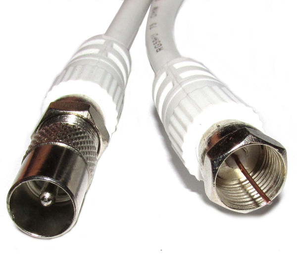 5M Metre TV Aerial Coax Cable Lead Male to F Satellite Connector Plug Coaxial