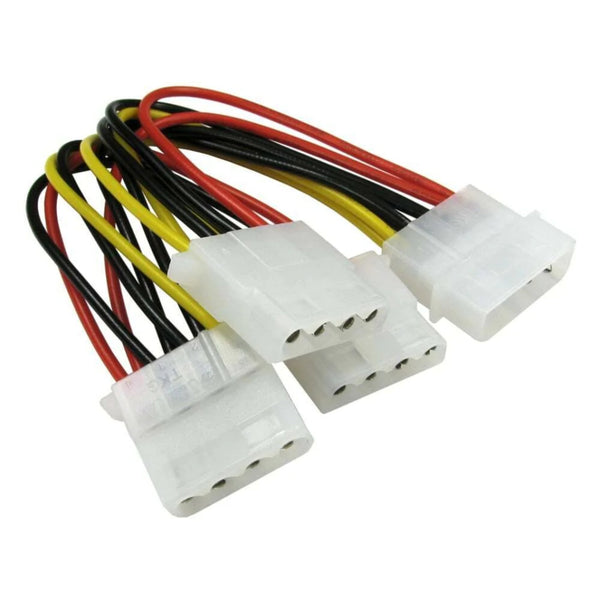 3 Way 5.25 Molex PC Power Y Adapter Splitter Cable Lead 4 Pin