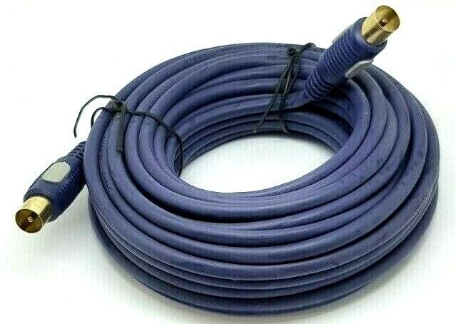 10M TV Aerial Cable Male to Male RF Coaxial Female Digital Lead Metre BLUE
