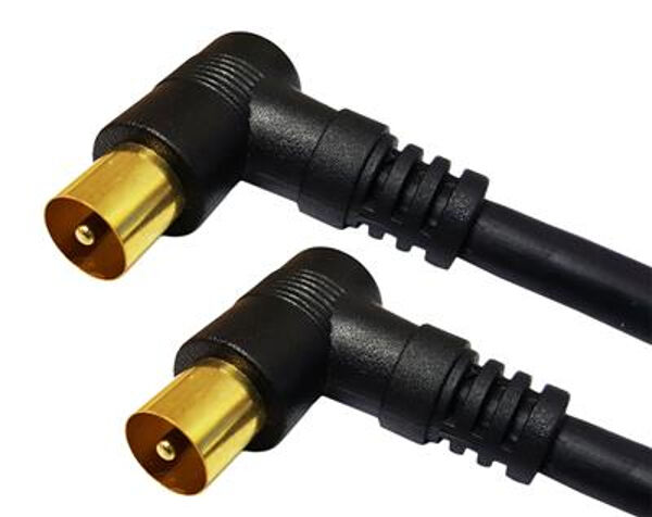 0.5M Short Right Angle Angled TV RF Aerial Lead Cable Male