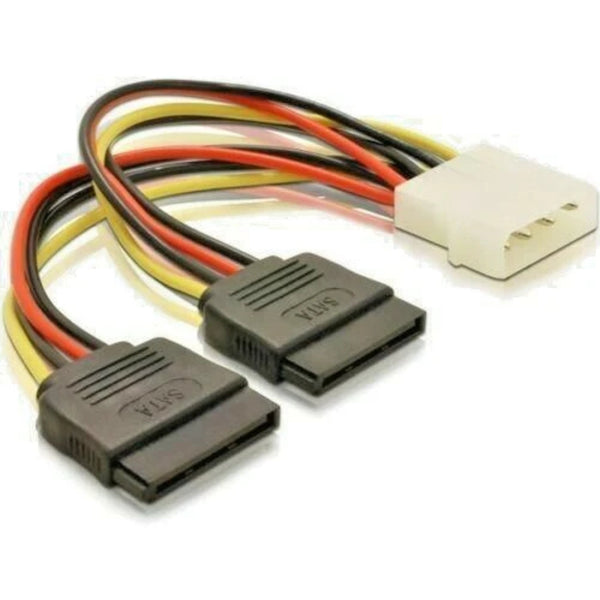 SATA  Splitter Power Cable 0.15m 4 Pin IDE Molex to Dual Y Female HDD Adapter