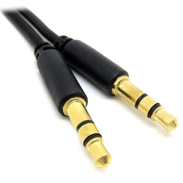 0.5m Slimline PRO 3.5mm Jack to Stereo Audio Cable Lead GOLD Short Slim Shielded