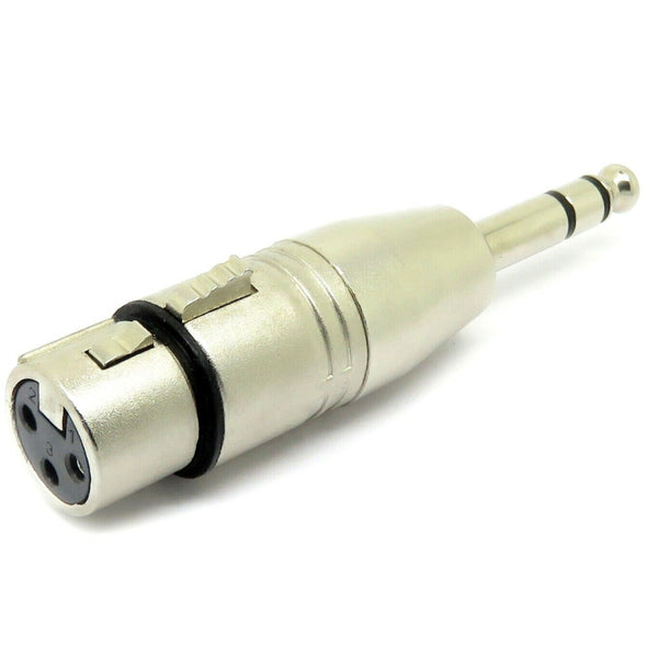 XLR FEMALE To 6.35mm Stereo Jack Plug Microphone Cable Adapter Adaptor PA 6.35