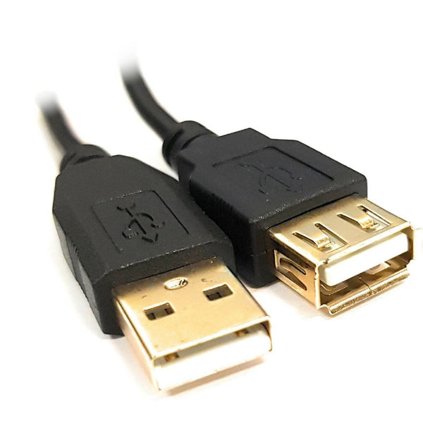 1m USB Gold Plated Extension Cable A  Lead Male to Female High Speed 26 AWG