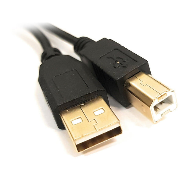 1m USB Gold Plated Printer Cable 2.0 A to B Lead Plug Epson Canon HP Lexmark