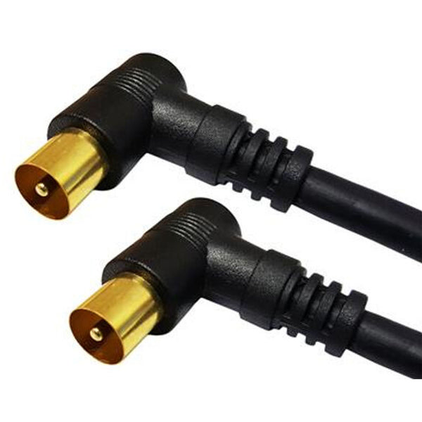 1M Short Right Angle Angled TV RF Aerial Lead Cable Male