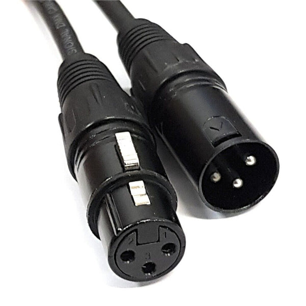 2m DMX Cable 3 Pin Spiral Shielded Insulated Male to Female Cable